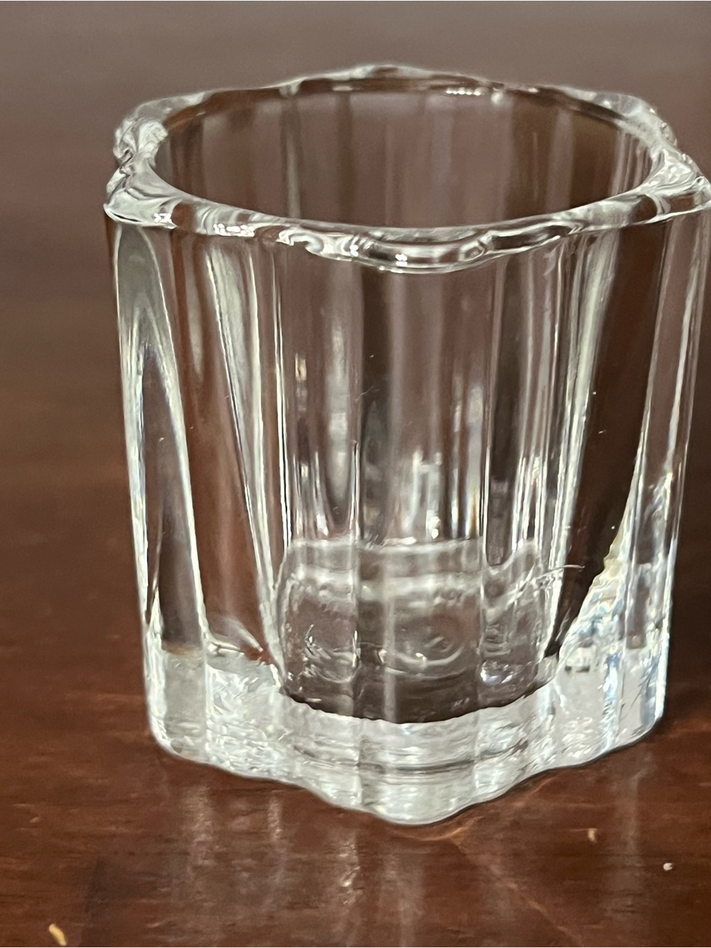 Vintage Toothpick Holder Clear Ribbed Glass
